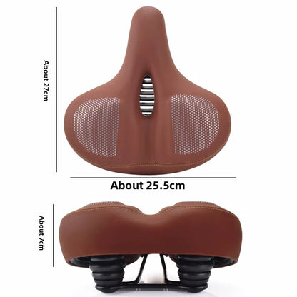 Oversized Comfort Bike Saddle - Extra Soft Padded Bicycle Seat for Men & Women, Large Mountain Bike Cushion