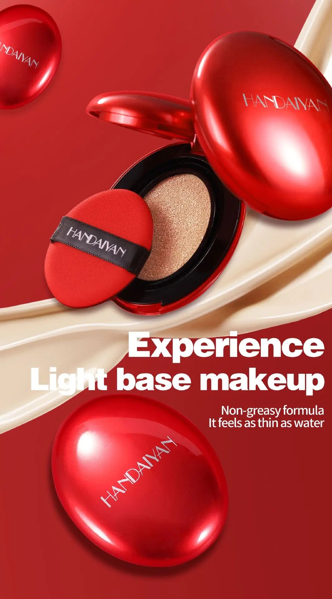 BB Cream Air Cushion Foundation - Full Coverage, Waterproof & Long-Lasting Brightening Makeup for Women - Korean Cosmetics
