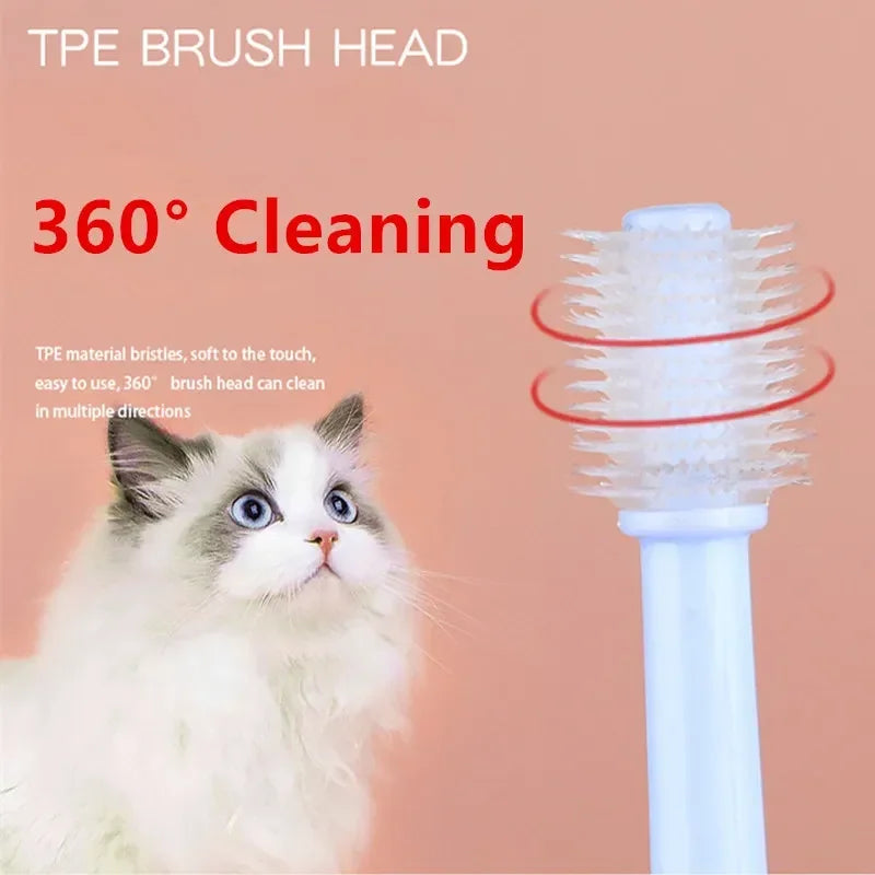 Cat Toothbrush - Soft Bristle Pet Dental Cleaning Brush for Cat Teeth Care & Grooming