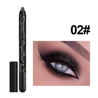Shiny Pearlescent Highlighter Eyeshadow Pencil – Waterproof Glitter Eyeliner Gel Pen for Long-Lasting Makeup