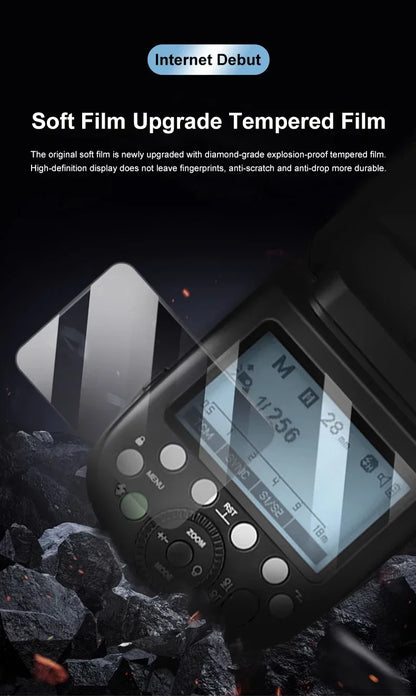 Godox Tempered Glass Film – Protective Screen for X3, XPro, V1, V850III, V860III & TT685II Flash