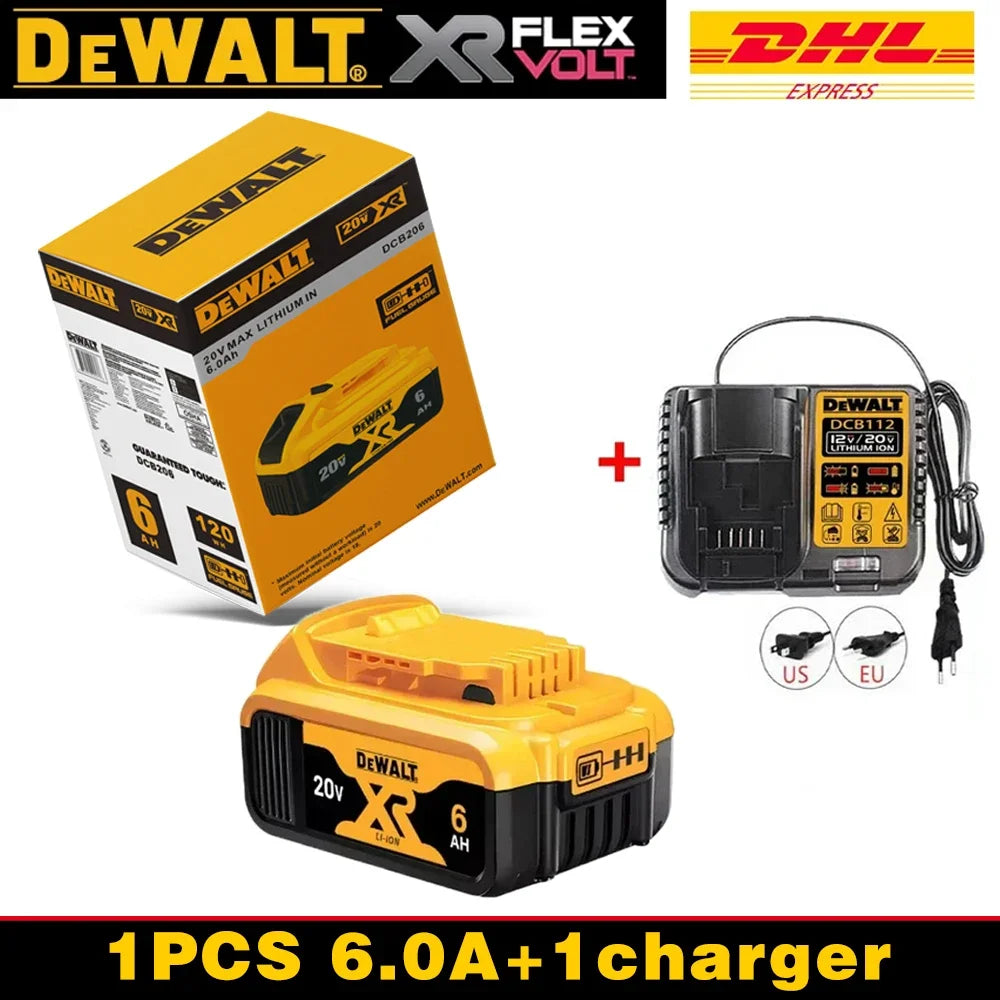 100% Original DEWALT 20V Battery – Compatible with DCB606, DCB205, DCB206, DCBGene, DCB200 MAX, 6AH & 9AH
