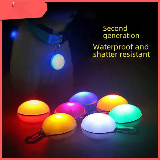 LED Pet Night Light: Glowing Dog Ornament with Anti-lost Bell Tag - Vibrant Colors for Safety & Style!