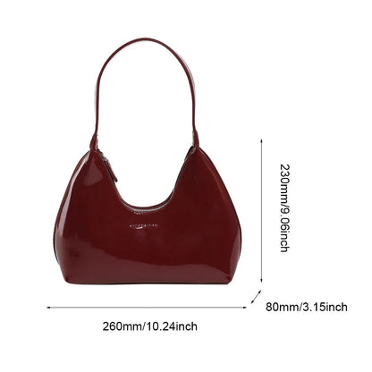 Versatile Women's Patent Leather Tote: Fashion Shoulder Bag, Satchel, and Hobo Bag - Designer Zipper Handbags