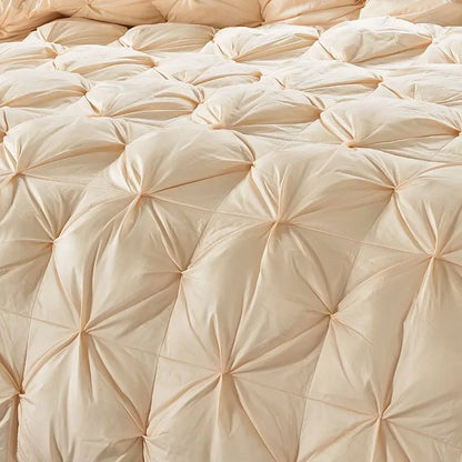 Premium White Goose Down Comforter – Winter Warm Feather Duvet, Lightweight & Cozy, Queen/King Size, Pinch Pleated 3D Design
