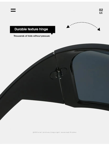 2025 Oversized Punk Shield Sunglasses – Luxury Steampunk Big Frame UV400 Sport Goggles for Women & Men