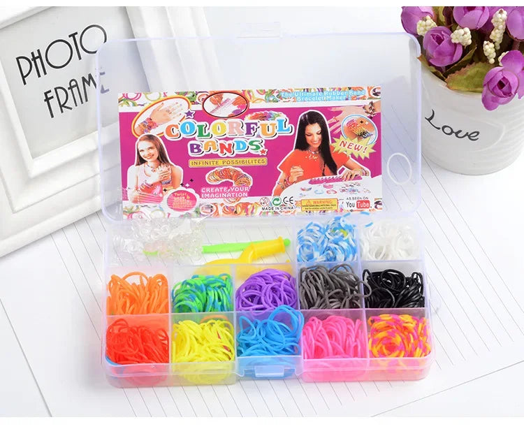 Creative Rainbow Loom Bands Set – Colorful DIY Rubber Bracelet Making Kit for Girls’ Crafts & Birthday Gifts
