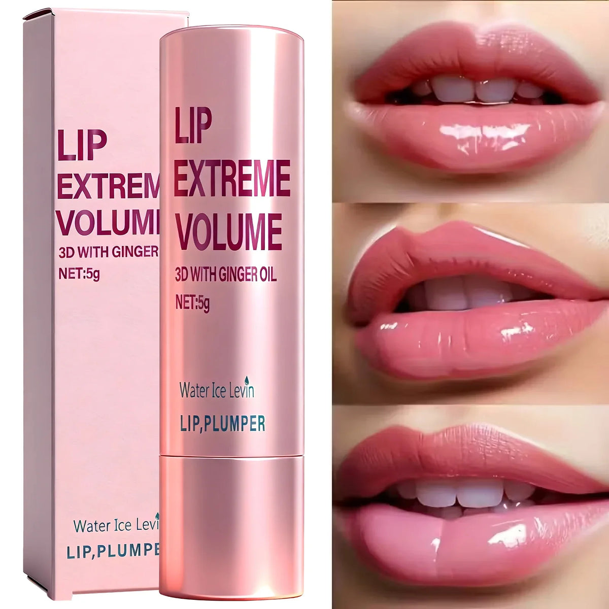 Plumping Lip Gloss Serum 5g with Ginger Oil – Moisturizing Non-Sticky Lip Care for Smooth, Soft & Voluminous Lips Enhancer