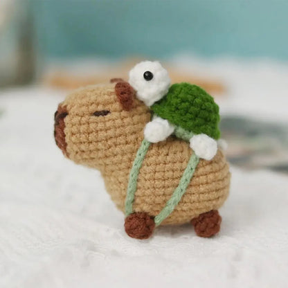 Capybara Crochet Kit – Cute Animal Crochet Set for Beginners, Perfect Christmas Gift for Craft Lovers