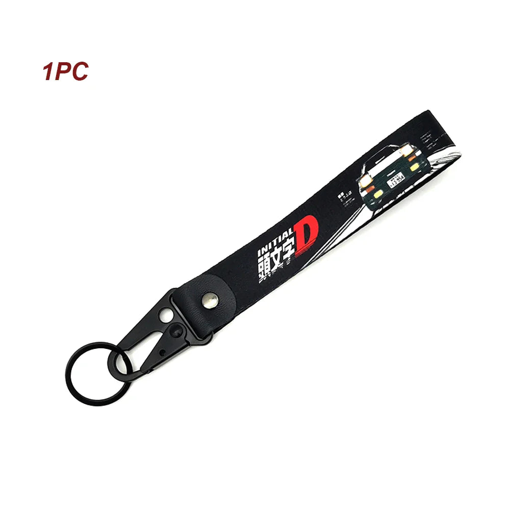 JDM Car Keychain Key Tag – Personality Spring Clip Lanyard for Racing, Modified Nylon Motorcycle & Auto Key Holder Accessories