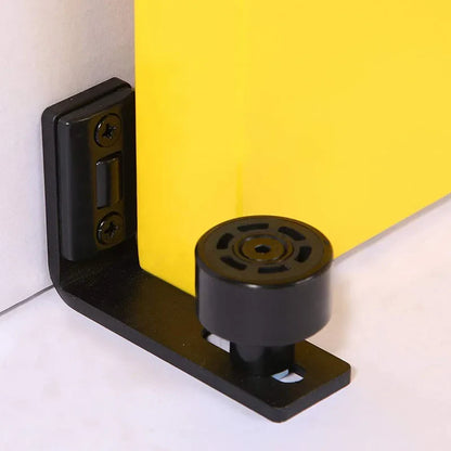 CCJH Adjustable Floor Guide for Sliding Barn Door: Black Wall Guide with Screws - Easy Installation