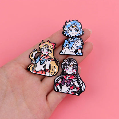 Cute Anime Enamel Pins for Girls – Manga Cartoon Brooches for Backpack, Hat & Cosplay Gifts