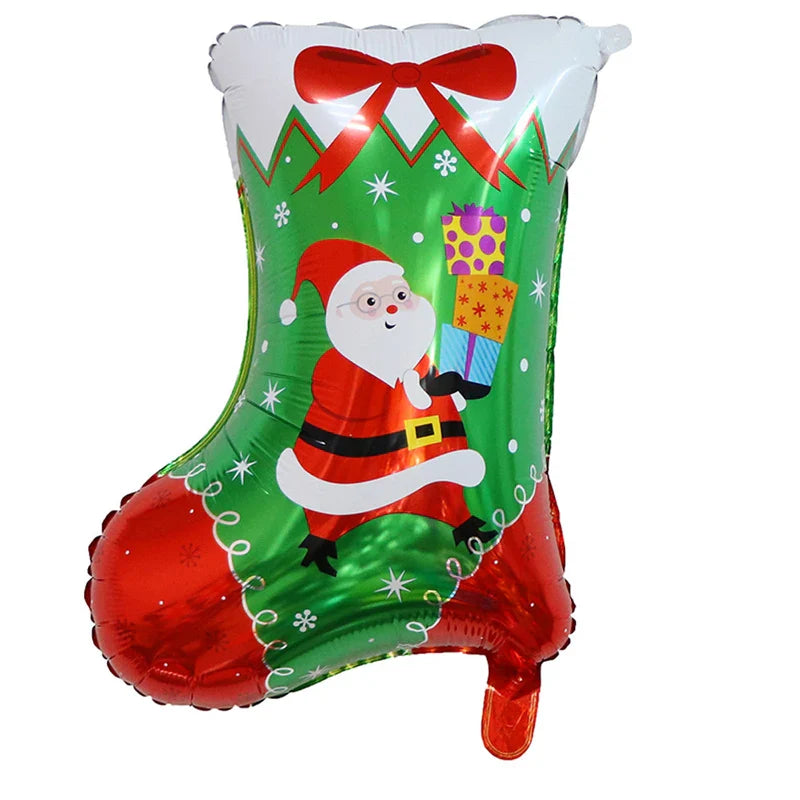 Merry Christmas Foil Balloon Set – Santa Snowman Christmas Tree Elk Cartoon Party Decorations Supplies