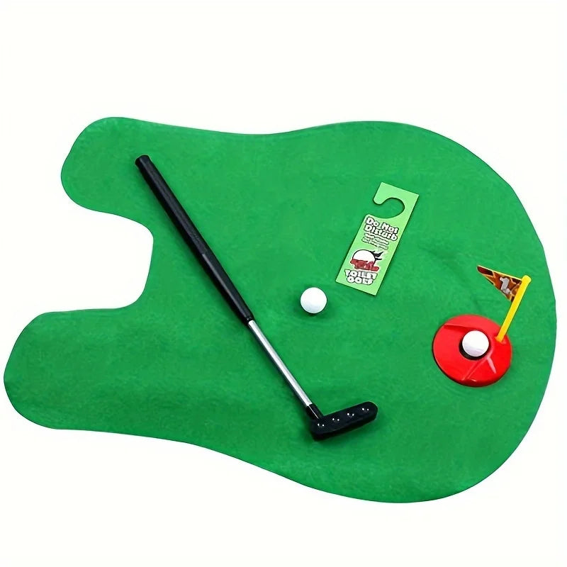 ABS Mini Golf Putting Green Set – Toilet Leisure Indoor Sports Game with Putter & Ball for Adults