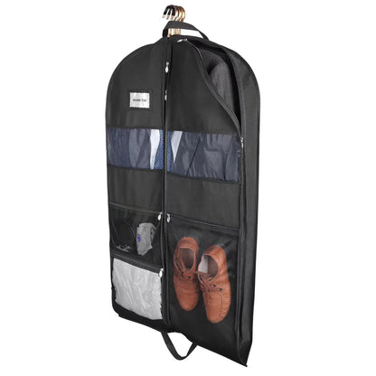 Travel Garment Bags for Men — Hanging Clothes Storage with Double-Sided Zipper & Large Mesh Pockets, Monogrammed