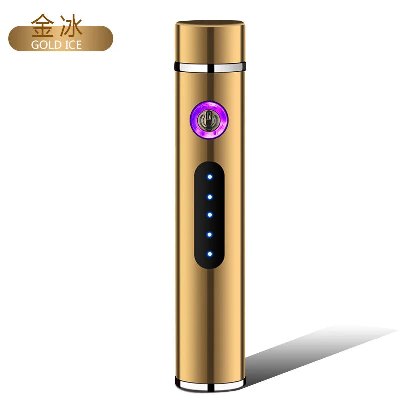 USB Rechargeable Cylindrical Dual Arc Plasma Lighter – Portable Metal Cigarette Lighter