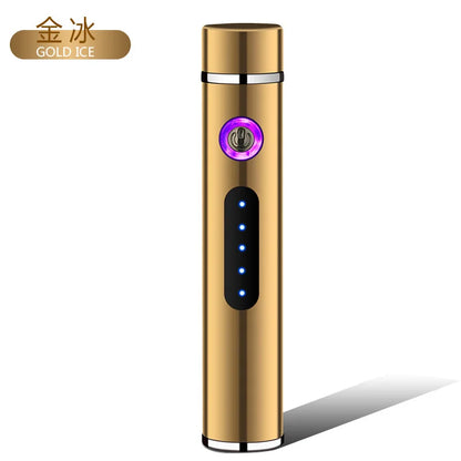 USB Rechargeable Cylindrical Dual Arc Plasma Lighter – Portable Metal Cigarette Lighter