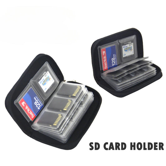 Memory Card Storage Bag – 22-Slot Wallet for CF, SD, Micro SD, SDHC, MS & DS Cards, Game Accessories Case