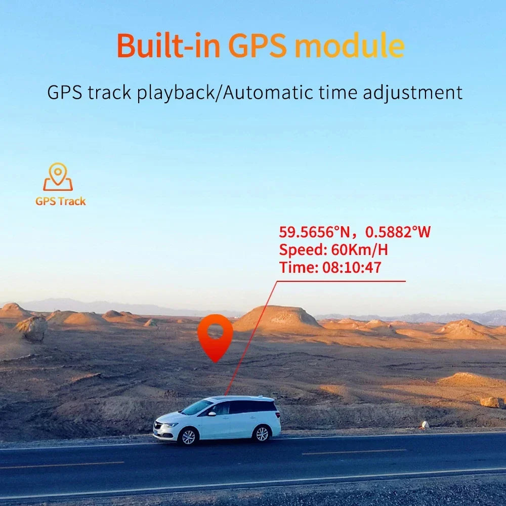 4K Dash Cam Car Mirror – 3840x2160P Video Recording, Wireless CarPlay & Android Auto, 5G WiFi, GPS Navigation