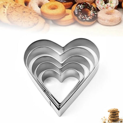 DIY Love Heart Stainless Steel Cookie Cutter Mould - Biscuit Mold for Fondant, Pastry, Cake Decorating, and Baking Tools in the Kitchen Bakeware