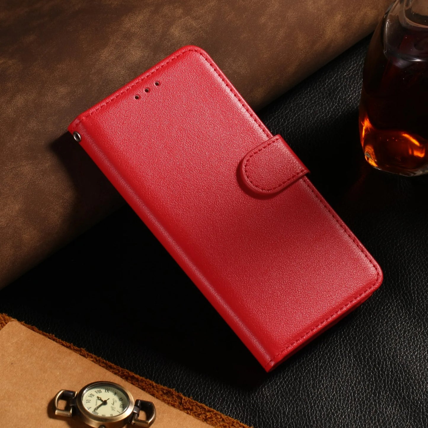 Leather Flip Wallet Case with Stand – Protective Cover for iPhone 15, 14, 13, 12 Mini, 11 Pro Max, X, XR, XS Max, 7, 8, 6, 6s Plus, 5, 5s, SE 2020
