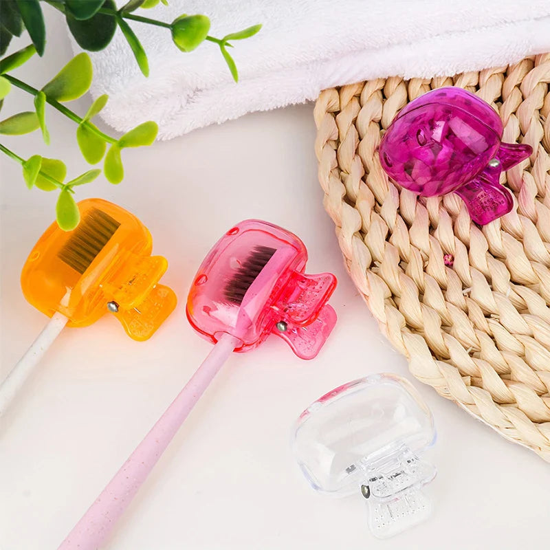 1PCS Travel Toothbrush Head Cover – Protective Cap & Brush Pod Case, Portable Plastic Clip for Travel