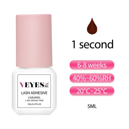 Veyes Inc 5ml Eyelash Extension Glue — Veyelash Fast-Drying Strong Lash Adhesive, 0.5 Sec Dry Time, 7-Week Retention for Volume Lashes