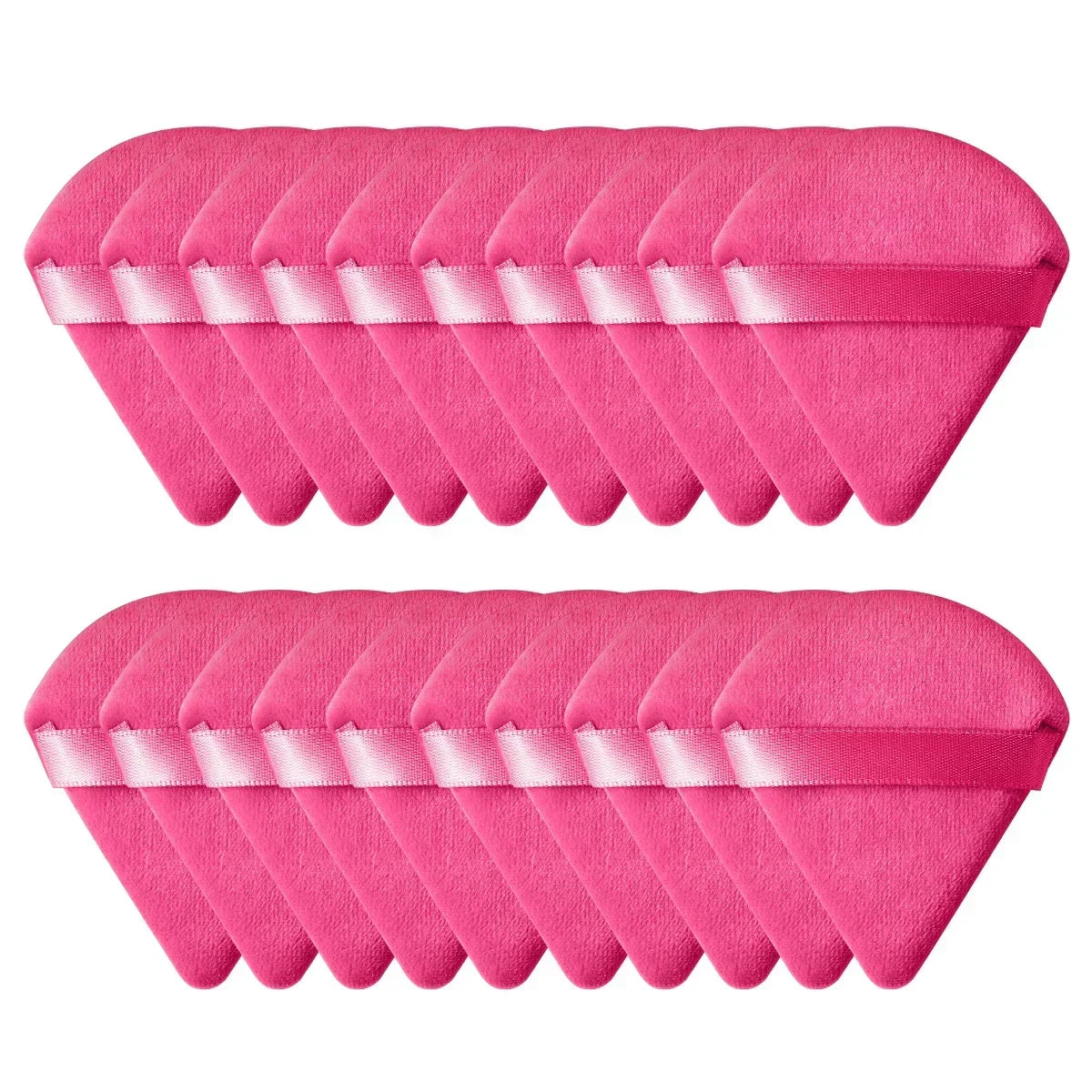 10/20PCS Triangle Velvet Powder Puffs – Mini Face Makeup Sponges, Washable & Lightweight Cosmetic Tools