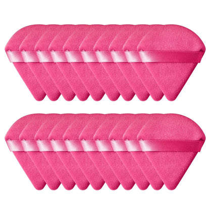 10/20PCS Triangle Velvet Powder Puffs – Mini Face Makeup Sponges, Washable & Lightweight Cosmetic Tools