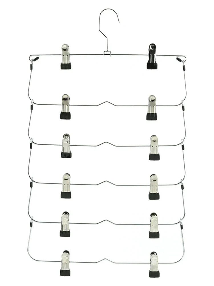 Multi-Functional Folding Multi-Layer Pants Rack – Anti-Slip Seamless Wardrobe Hanger for Home Storage