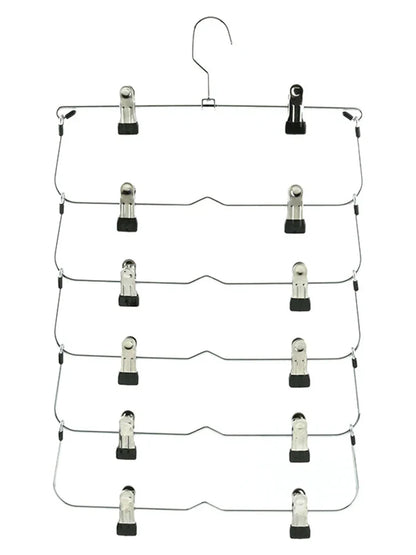 Multi-Functional Folding Multi-Layer Pants Rack – Anti-Slip Seamless Wardrobe Hanger for Home Storage