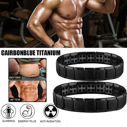 New Stainless Steel Black Germanium Magnetic Chain Bracelet – Health Care Energy Jewelry for Men & Women, Snoring Relief Bracelet