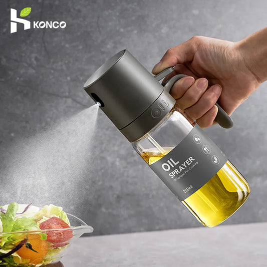 250ml High Borosilicate Glass Oil Spray Bottle: Versatile Olive Oil Mister and Cooking Dispenser for Air Fryer, Salad, and Baking