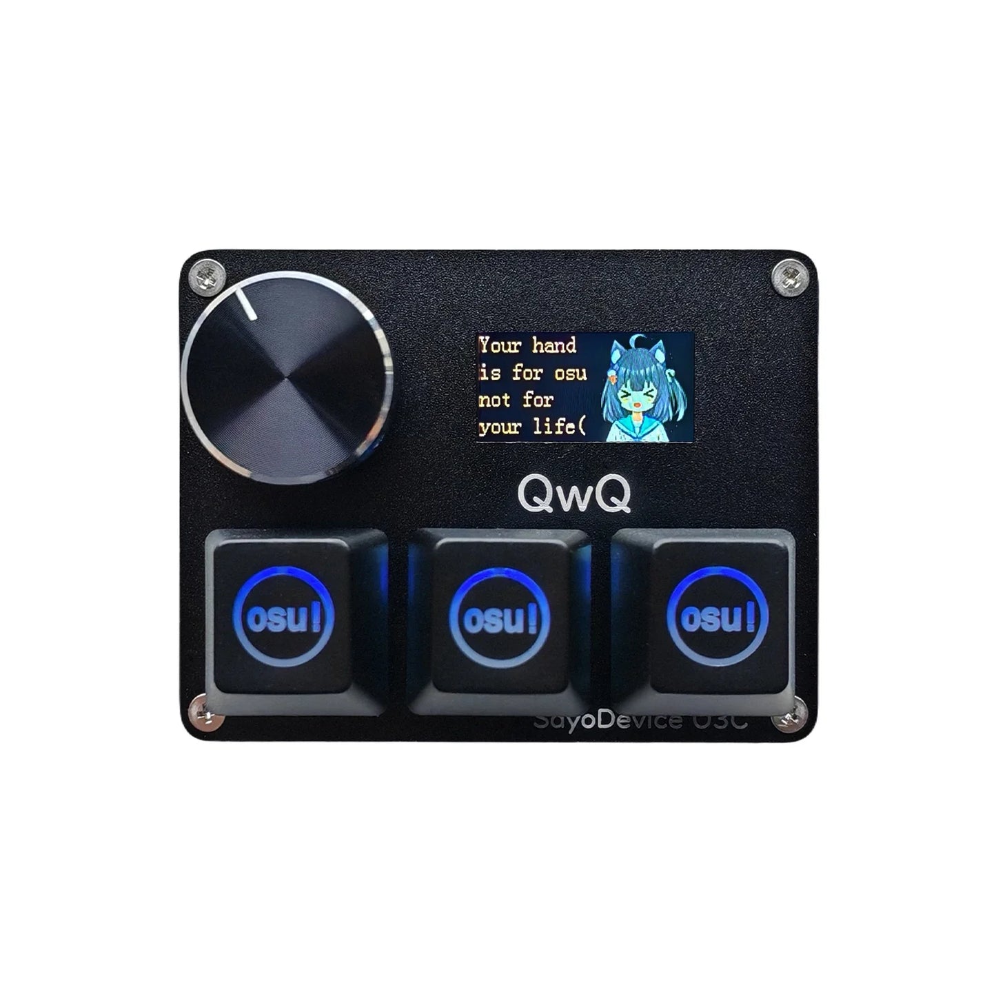 SayoDevice O3C Rapid Trigger Gaming Keyboard with Knob & Screen – Hall Effect Magnetic Switch Macropad for OSU & Shortcuts