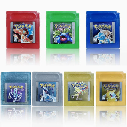 Pokemon 16-Bit Game Cartridge for GBC – Blue, Crystal, Gold, Green, Red, Silver, Yellow Series, USA Version