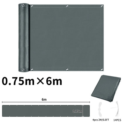Balcony Privacy Screen Fence Cover with Grommets – Waterproof UV Protection Sunshade Cloth for Patio, Garden & Outdoor Shelter