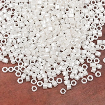 2.5mm Mini Glass Cylinder Beads – Antique Pearl Color Craft Beads for DIY Bracelets & Necklaces Jewelry Making Accessories