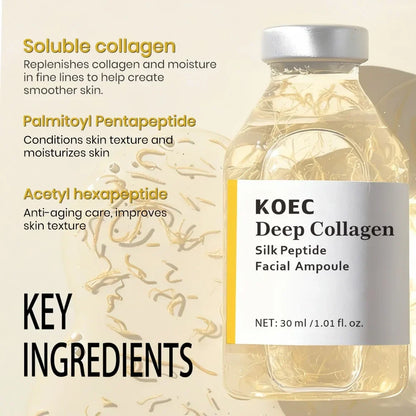 Collagen Silk Peptide Face Ampoule - Anti Aging Serum for Skin Lifting, Firming, Tightening & Deep Hydration