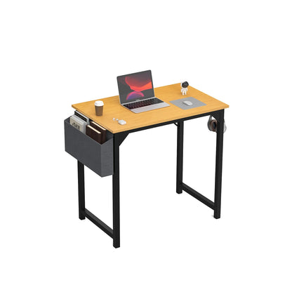 Computer Desk – Modern Compact Writing & Gaming Table with Side Bag, Headphone Hook, Easy Assembly