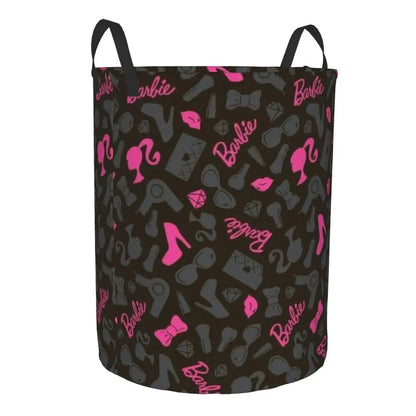 Custom Barbie Logo Laundry Basket – Collapsible Large Capacity Clothes Storage Bin, Disney Baby Hamper
