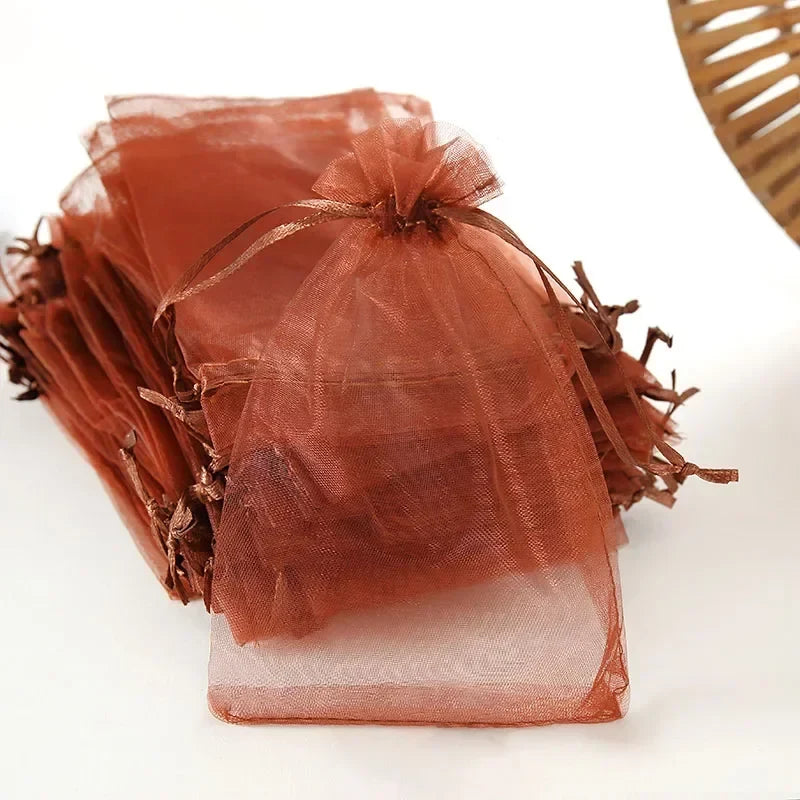 Organza Drawstring Gift Bags - 500/1000pcs Jewelry Pouches for Wedding Party Valentine Easter Packaging