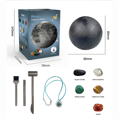 Solar System Archaeology Digging Toy Set – Kids Planet Gem Mining Science Educational Exploration Kit