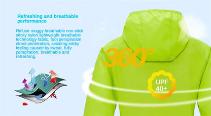 Unisex Waterproof Camping Jacket — Men & Women Windbreaker, Raincoat for Hiking, Climbing, and Sun Protection