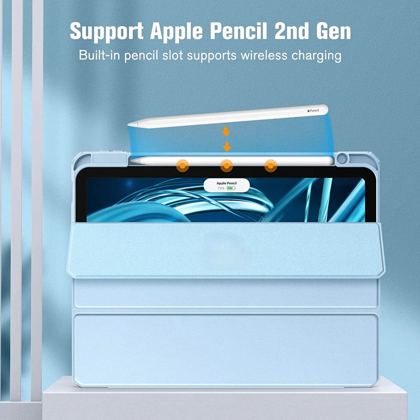 Clear iPad Case with Pencil Holder: Compatible with iPad 10.2 7th/8th/9th Gen, iPad Pro 11/12.9 2022, iPad Air 4/5 - Protective Cover