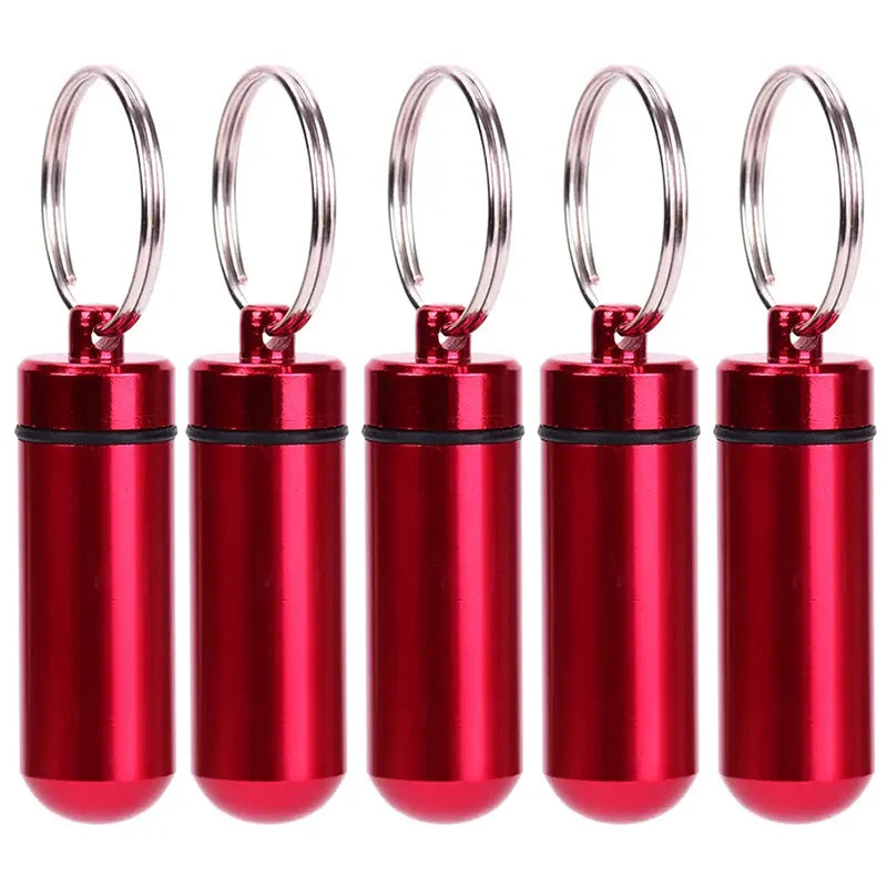 Portable Mini Travel Pill Box – Waterproof Medicine Capsule Container with Keychain for First Aid & Daily Use