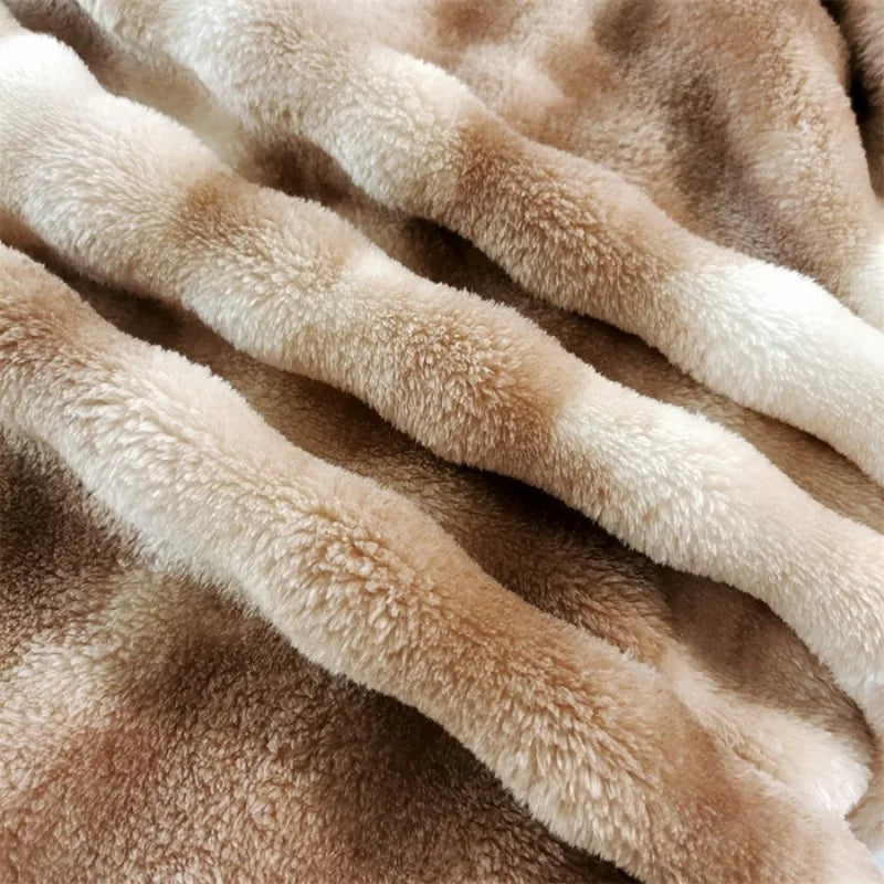 2025 Gradient Color Bubble Fleece Blanket – Double-Sided Milk Fleece Sofa & Air Conditioner Nap Blanket