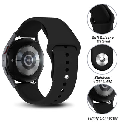20mm/22mm Silicone Watch Strap – Compatible with Samsung Galaxy Watch 7/6/4 Classic, 5 Pro, 3, Active 2, Gear S3 & Huawei GT 2e/3/4 Bands
