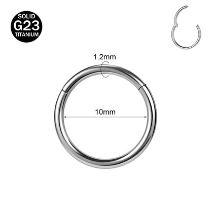 ZS G23 Titanium Steel Nose Ring – Round Septum & Cartilage Piercing Jewelry for Men & Women (20G/18G/16G, 6–14mm)