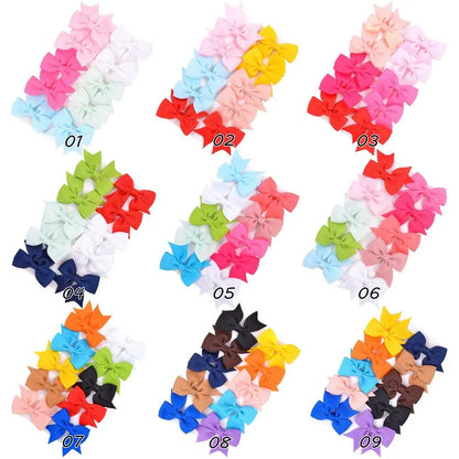 10pcs Kids Bow Hair Clips - Handmade Ribbon Bowknot Barrettes for Baby Girls Hair Accessories