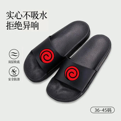 Naruto Anime Uchiha Itachi Akatsuki Slippers – Comfortable Non-Slip Indoor Home Slippers for Couples with Thick Sole